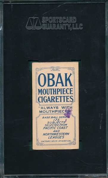 1910 T212-2 Breen Obak Cigarettes SGC 50