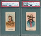 1910 E49 Pawnee Bill & David Crockett Wild West Caramel, Lot of (2) PSA 4