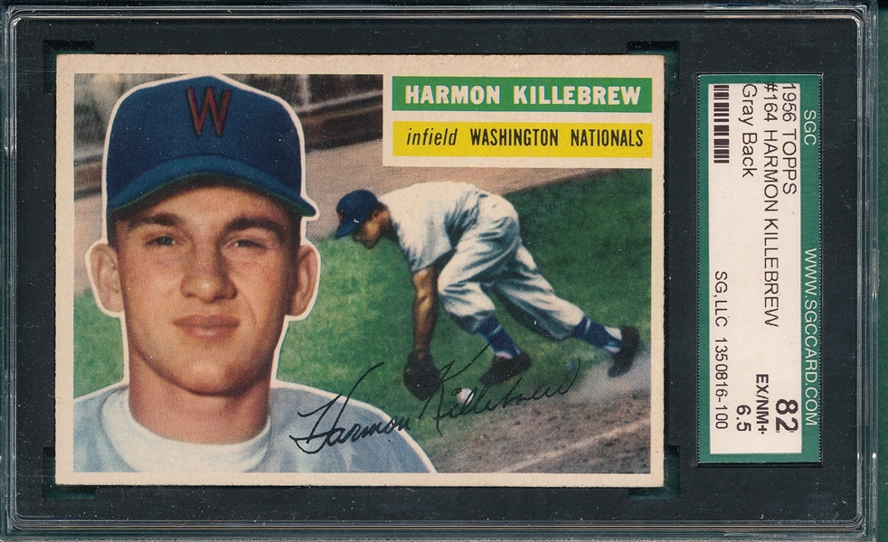 1956 Topps #164 Harmon Killebrew SGC 82