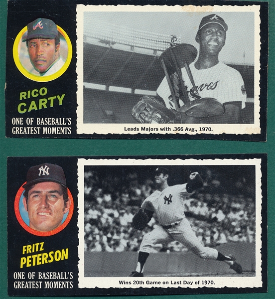 1971 Topps Greatest Moments #3 Carty & #44 Peterson, Lot of (2)