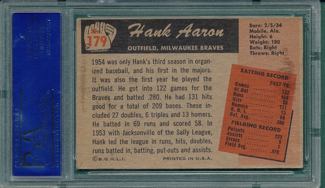 1955 Bowman #179 Hank Aaron PSA 3