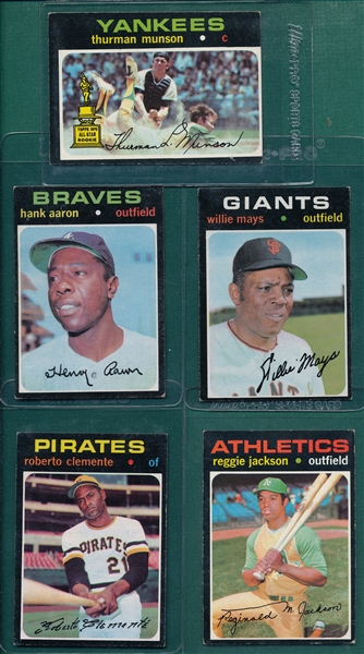 1971 Topps Lot of (27) Hall of Famers W/ Aaron, Clemente & Mays