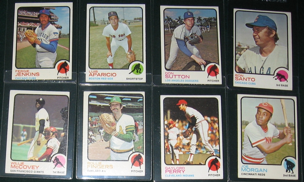 1973 Topps Lot of (22) Hall of Famers W/ Jackson, Rose & Aaron
