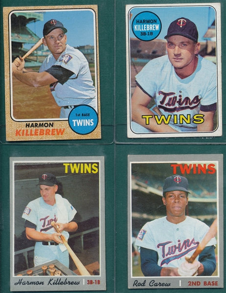 1964-90s Topps Minnesota Twins Lot of (49) W/ Carew & Killebrew