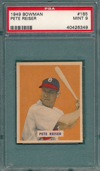 1949 Bowman #185 Pete Reiser PSA 9 *Mint* *None Graded Higher*