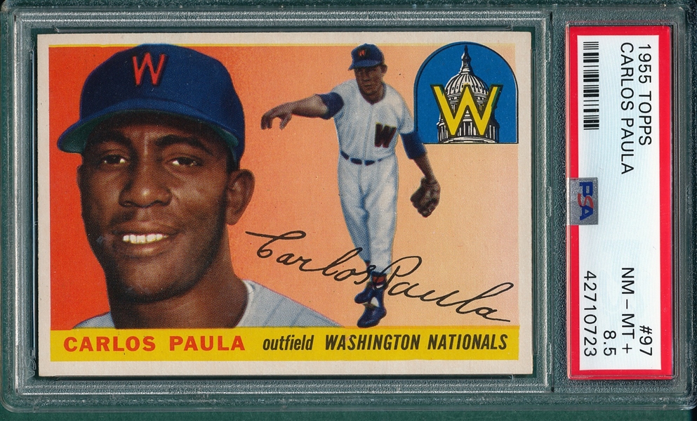 1955 Topps #97 Carlos Paula PSA 8.5