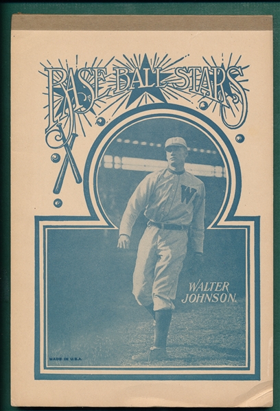 1910-18 Baseball Stars Walter Johnson Notebook
