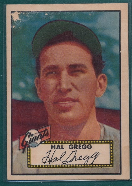 1952 Topps #318 Hal Gregg *Hi #* 
