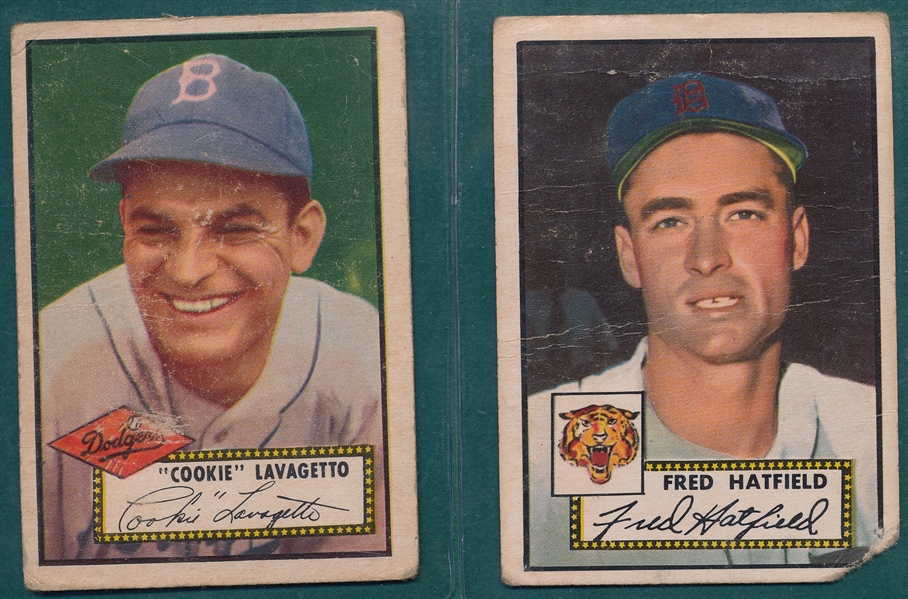 1952 Topps #354 Hatfield & #365 Lavagetto, Lot of (2)  *Hi #s* 