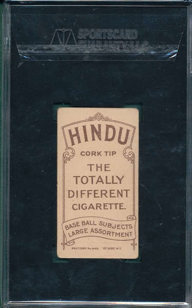 1909-1911 T206 Bergen, Batting, Hindu Cigarettes, SGC 40