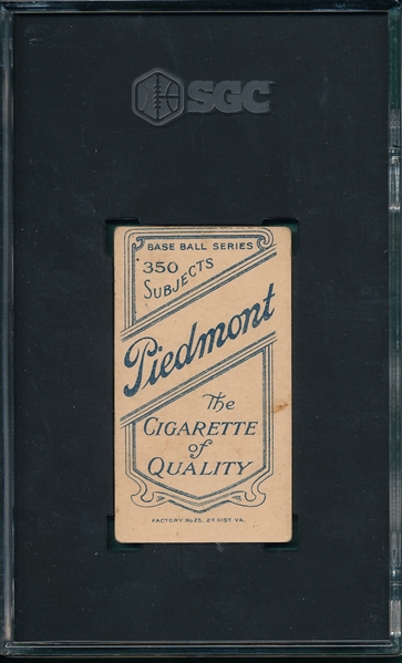 1909-1911 T206 Crawford, Batting, Piedmont Cigarettes, SGC 3
