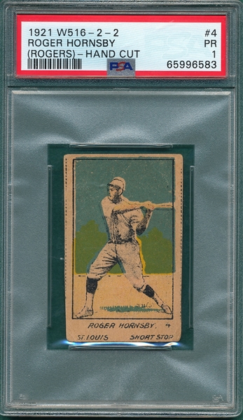 1921 W516-2-2 #4 Rogers Hornsby PSA 1