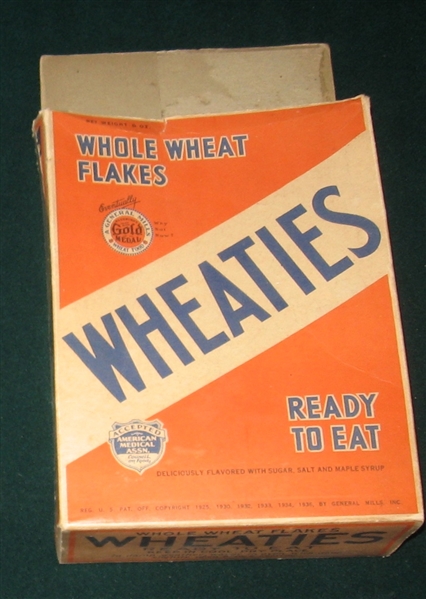 1936 Wheaties Series 8 Complete Box W/ Odell Hale