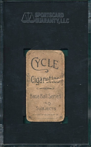 1909-1911 T206 Mathewson, Dark Cap, Cycle Cigarettes, SGC 1 *350 Series*