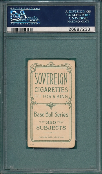 1909-1911 T206 Beckley Sovereign Cigarettes, PSA 3