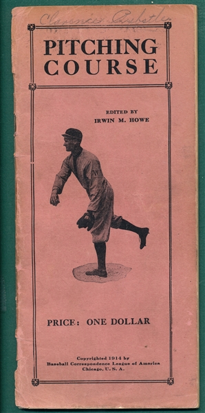 1914 Pitching Course W/ Walter Johnson Cover