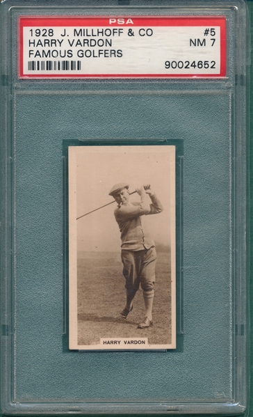 1928 J. Millhoff & Co. #5 Vardon, Famous Golfers PSA 7