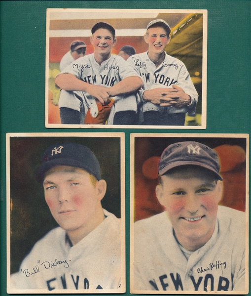 1936 R312 Lot of (3) W/ Gomez, Ruffing and Dickey