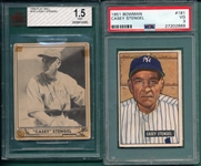 1940 Play Ball & 1951 Bowman Casey Stengel, Lot of (2) BVG/PSA