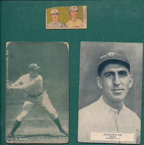 1920's Exhibit & W, Lot of (3) Baseball