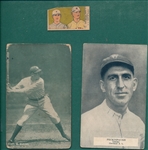 1920s Exhibit & W, Lot of (3) Baseball