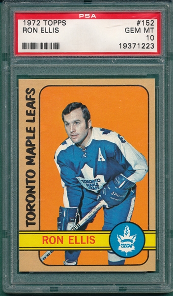 1972 Topps Hockey #152 Ron Ellis PSA 10 *Gem Mint*
