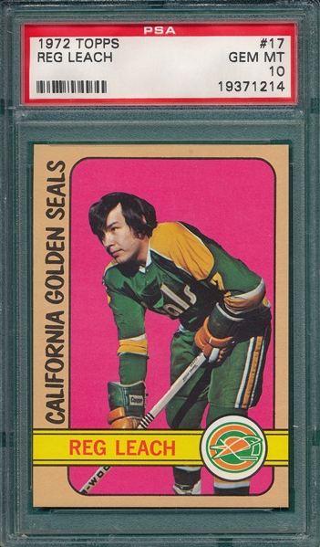 1972 Topps Hockey #17 Reg Leach PSA 10 *Gem Mint*