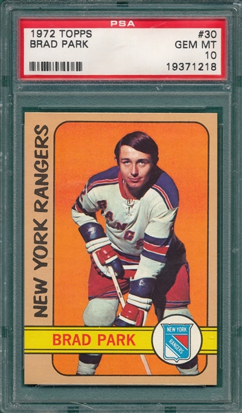 1972 Topps Hockey #30 Brad Park PSA 10 *Gem Mint*
