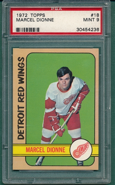 1972 Topps Hockey #18 Marcel Dionne PSA 9 *Mint*