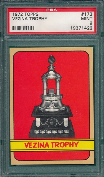 1972 Topps Hockey #173 Vezina Trophy PSA 9 *Mint*