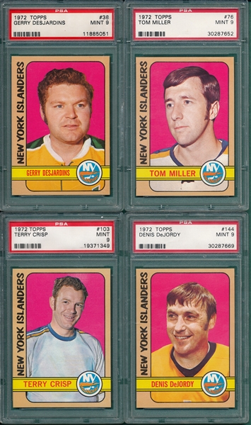  1972 Topps Hockey Lot of (4) W/ #103 Crisp, PSA 9 *Mint*