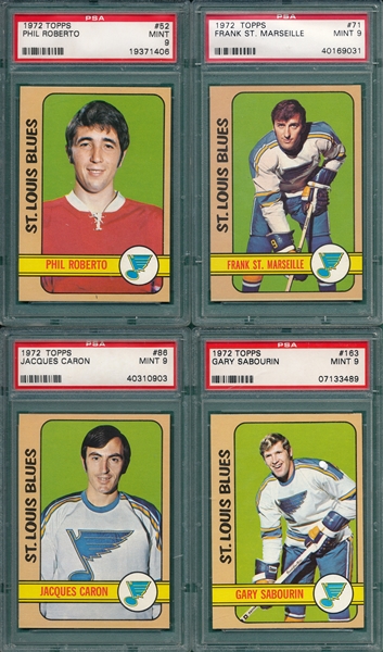  1972 Topps Hockey Lot of (4) W/ #52 Roberto, PSA 9 *Mint*