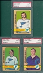  1972 Topps Hockey Lot of (3) W/ #96 Plager, PSA 9 *Mint*