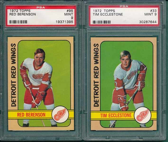  1972 Topps Hockey Lot of (5) W/ #95 Berenson, PSA 9 *Mint*