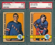  1972 Topps Hockey #149 Seiling & #165 Giacomin, Lot of (2), PSA 9 *Mint*