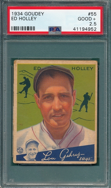 1934 Goudey #55 Ed Holley PSA 2.5