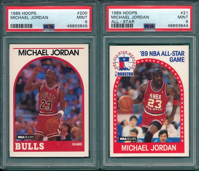 1990 Hoops Michael Jordan, Lot of (2), PSA 9 *Mint*