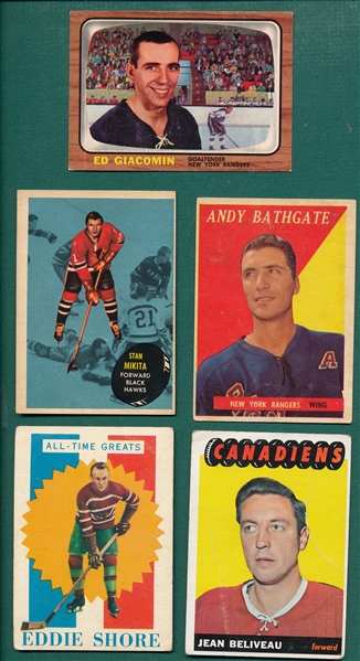 1957-70 Topps/OPC Hockey Lot of (257) W/ Beliveau, Giacomin & Mikita