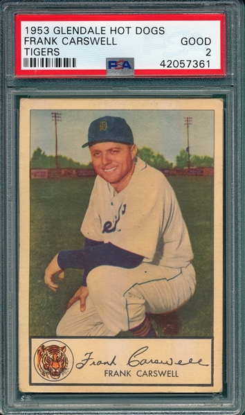 1953 Glendale Hot Dogs Frank Carswell PSA 2