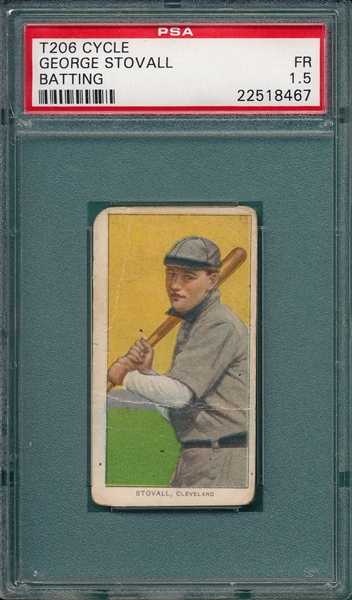 1909-1911 T206 Stovall, Batting, Cycle Cigarettes PSA 1.5 *460 Series*