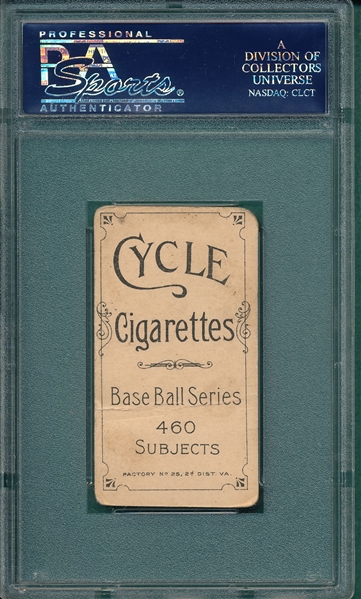 1909-1911 T206 Stovall, Batting, Cycle Cigarettes PSA 1.5 *460 Series*