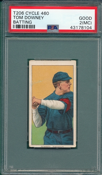 1909-1911 T206 Downey, Batting, Cycle Cigarettes PSA 2 (MC) *460 Series*