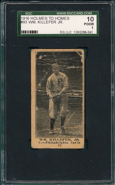 1916 Holmes To Holmes #93 WM. Killefer SGC 10 *Only One Graded* 