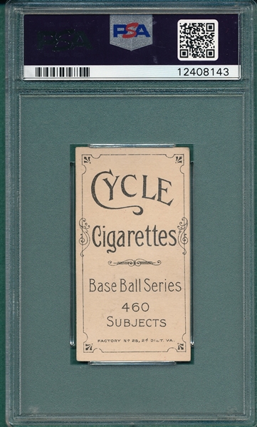 1909-1911 T206 Chance, Yellow Portrait, Cycle Cigarettes, PSA 5 *460 Series*
