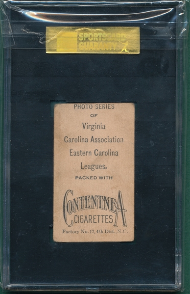 1910 T209 Smith, D., Contentnea Cigarettes SGC Authentic *Photo Series* 