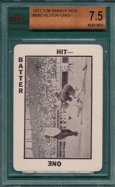 1913 WG6 Tom Barker Slide At Plate, Ump Right, BVG 7.5