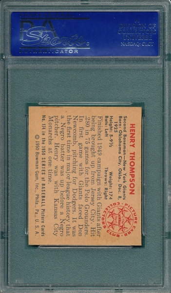 1950 Bowman #174 Henry Thompson PSA 8
