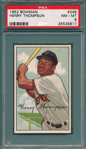 1952 Bowman #249 Henry Thompson PSA 8