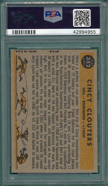 1960 Topps #352 Cincy Clouters W/ F. Robinson, PSA 8.5