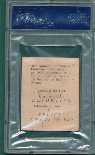 1945-46 Caramelo Deportivo #40 Ordenana & #55 Luque, Lot of (2) PSA 1